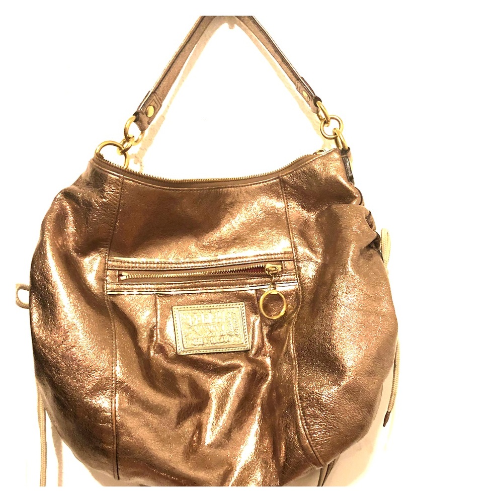 COACH Poppy Metallic Leather Jazzy Shoulder Bag